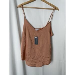 NWT Danskin Satin Cami Tank Top Sleepwear Pink Stripes Size Medium